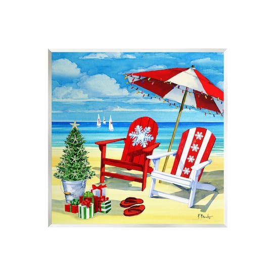 Stupell Industries 12" x 12" Coastal Christmas Scene Wall Plaque Art